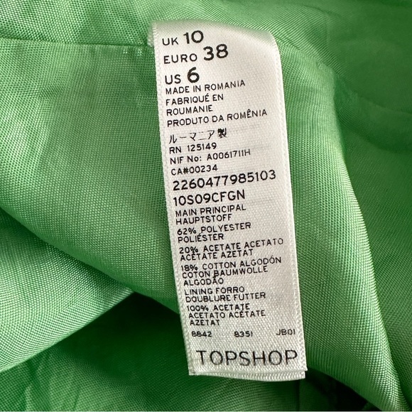 Topshop green fit and flare dress sleeveless 6 - Picture 5 of 7